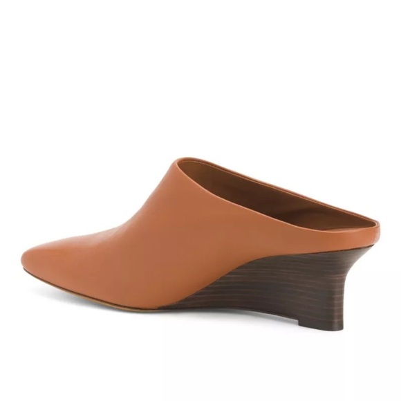 NWB VINCE GENUINE LEATHER BENITA, Rust LE Wedge Mules Slip-On Styling US Sz 8 - Picture 2 of 8